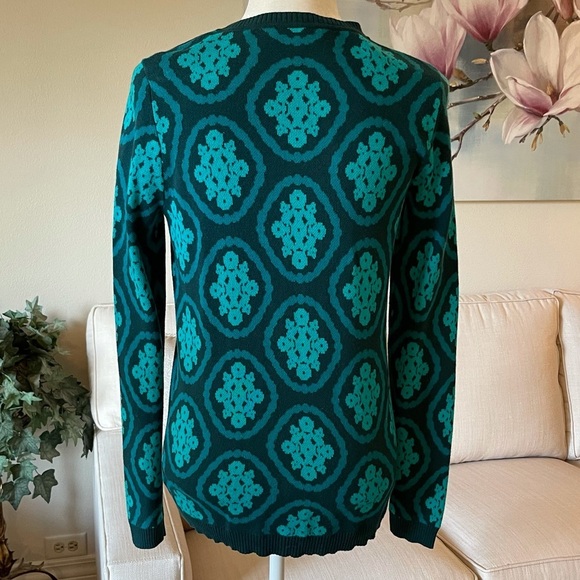 Isaac Mizrahi Live Teal Turquoise Cotton Cardigan Button Front Sweater - Picture 4 of 14
